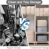 Space-saving compressing organiser, pack of 2 compressing bags, self-compressing movable