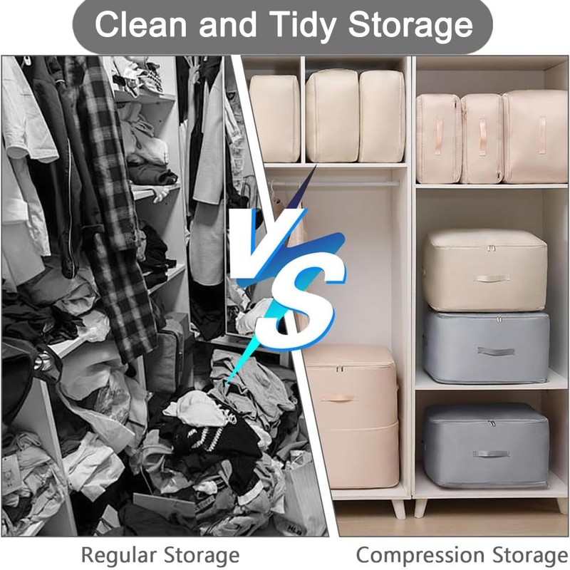 Space-saving compressing organiser, pack of 2 compressing bags, self-compressing movable