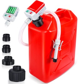 Fuel Transfer Pump with Auto-Stop Sensor-3.2GPM,30s Alert Beep,Overfill Protection,51"Hose Transfer Pump Battery Powered with 4 Tank Adapter,Portable Liquid Pump with Nozzle for Gasoline,Diesel,Oil