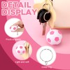 Charnoel 30 Pack Soccer Keychain Pink White Soccer Rugby Stress