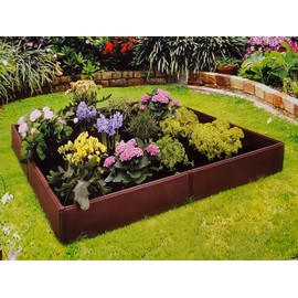 Emsco Group Raised Bed Garden Bed Boards - 4' x 4' - Brown