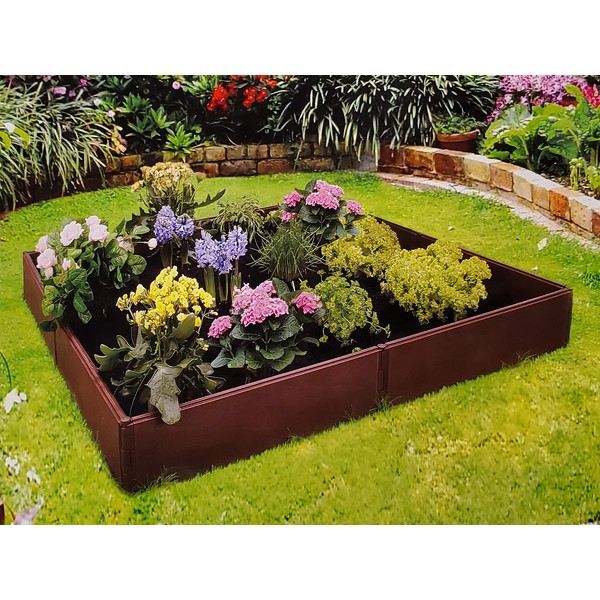 Emsco Group Raised Bed Garden Bed Boards - 4' x 4' - Brown
