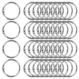 Lanovuto Pack of 40 book rings, 25 mm book binding rings, metal index card ring, binder rings, loose leaf connector for photo album, scrapbook, album, index card
