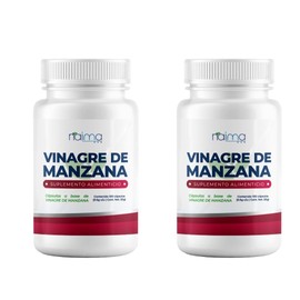 Vinagre de Manzana 500mg en Cápsulas - Ingredientes Naturales (2 Frascos con 100 Cápulas C/U)
