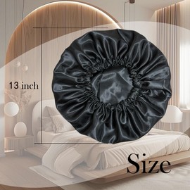 2 PCS Satin Bonnet Double Layer Sleep Hair Silk Bonnet for Sleeping Women Curly Natural Hair