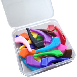 ScivoKaval Eyeglass Strap Holder Eyewear Retainer Silicone Anti Slip Holder for Sport Glasses Ear Grip Hook Sunglasses Tips Sleeve Retainer for Kids and Adults 12 Pairs Multicolor with Storage Box