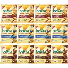 QT LIMITED Belvita Breakfast Biscuits Bite-Size Snack Packs Variety Pack, 1 oz Bags (12 Count)