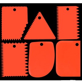 6PCS Pottery Plastic Scraper Tools Clay Sculpture Tooth Shape Pottery Clay Sculpture Carving Tool DIY Clay Texture Scraper,Orange Color