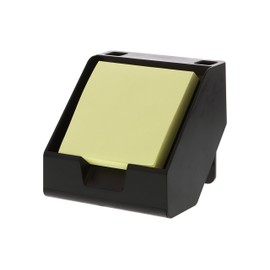 Bostitch Konnect Sticky Note Holder + Business Card Stand, Includes Pen Holders, Black