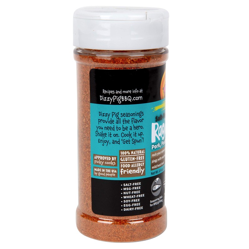 Dizzy Pig, Rub Raging River Salt Free, 8 Ounce