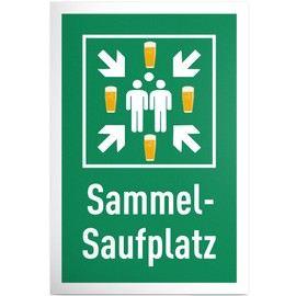 DankeDir! Sammel Saufplatz - Plastic Sign 20 x 30 cm - Gift Alcohol Photo Booth JGA Requiste Party - Birthday Gift Funny Saying Party Decoration Birthday Decoration Gift Idea
