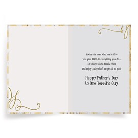 Designer Greetings Premier Collection Father’s Day Card – To One Terrific Guy (1 Card with White Envelope)