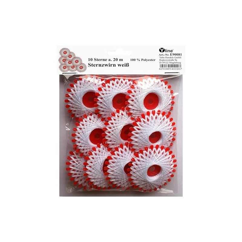 E90081 10 Stars 20 m Star Thread Polyester White/White