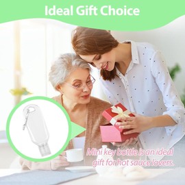 3Pcs Transparent Portable Hot Sauce Keychain Bottles, Mini Ketchup Containers for On-The-Go - Refillable Travel Size Hot Sauce Keychain, Gravies and Marinades, Hot Sauce, Pantry Staples, 2oz/50ml