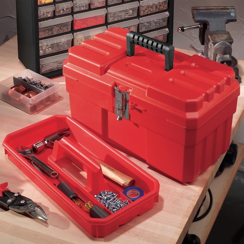 Akro-Mils 09514 ProBox 14-Inch Plastic Toolbox for Tools, Hobby or