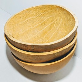Handmade African Calabash Bowls – Set of 3 - Sizes: 6.5 Inches Diameter