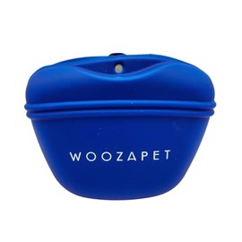 Woozapet Silicone Dog Treat Pouch,Clip on Portable Training Container,Convenient Magnetic Buckle Closing and Waist Clip,No BPA (Navy Blue)