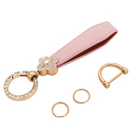 Tonecraft Keychain Flower Colorful Simple Orthodox Bag Charm, Popular, Stylish, Cute, Sparkle, Gold, Pink