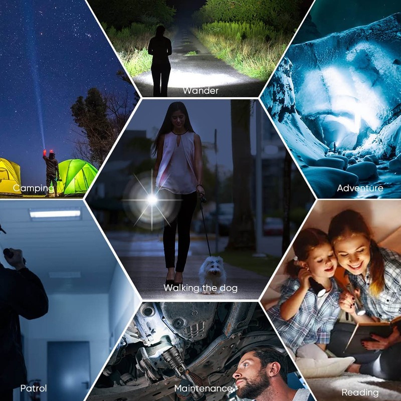 P50 LED Flashlight USB Rechargeable LED Flashlight Super Bright COB