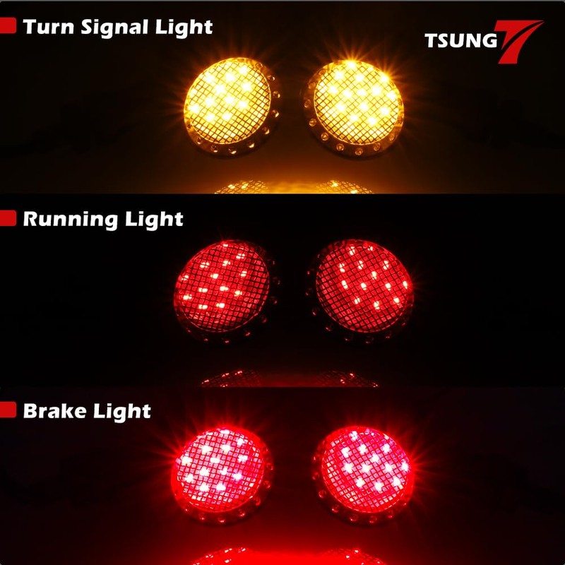 TSUNG 2PCS Motorcycle Rear Turn Signals LED Bullet SMD Blinkers