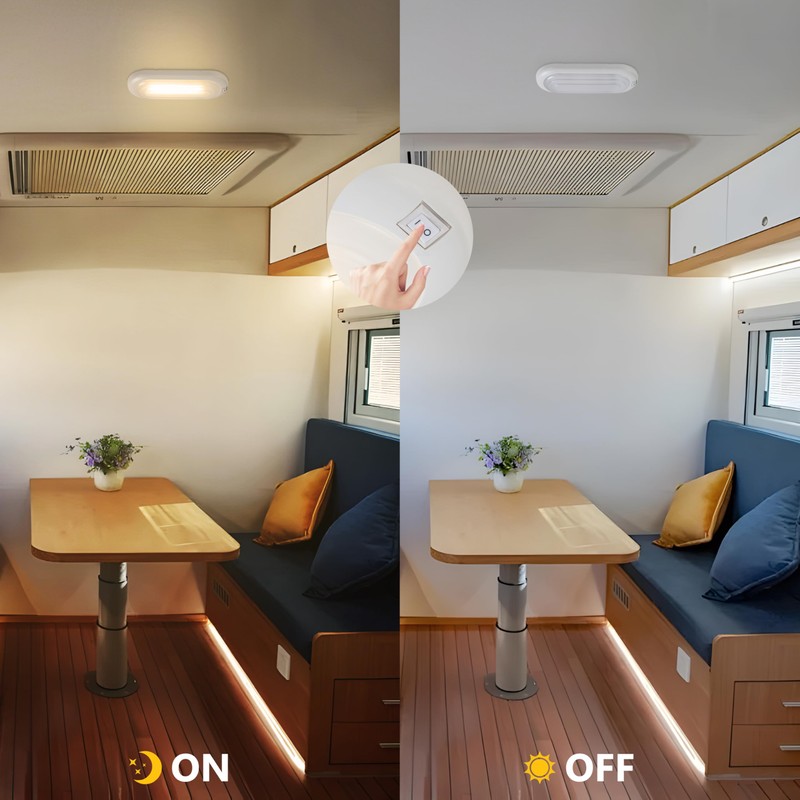 4 Pack DC12V RV Interior Light with ON/Off Switch, 9.25in.