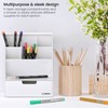 ARTEZA Desktop Pen and Marker Organizer, 6-Compartment White Pen Holder