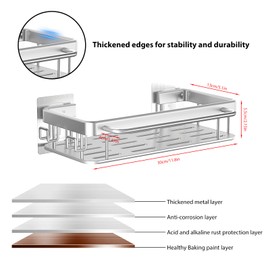 QUTHZZHY Sink Organiser, Sink Organiser for Kitchen & Bathroom with Drip Tray, No Drilling Required, Sink Organiser Kitchen with Drain Pan (Silver)