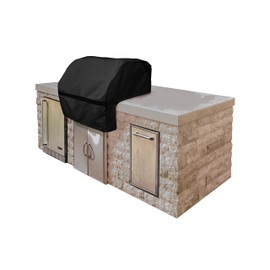 Covermates Built–in Grill Cover - Premium Polyester, Weather Resistant, Drawcord Hem, Grill and Heating, 34W x 30D x 18H, Black