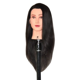 Bellrino 24" 100% Human Hair Cosmetology Mannequin Manikin Training Head with Human Hair - Emma