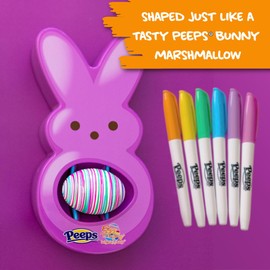 The Eggmazing Egg Decorator - Peeps Bunny - Arts and Craft Set Includes 6 Colorful Quick Drying, Non-Toxic Markers (Purple), Ages 3 and Up