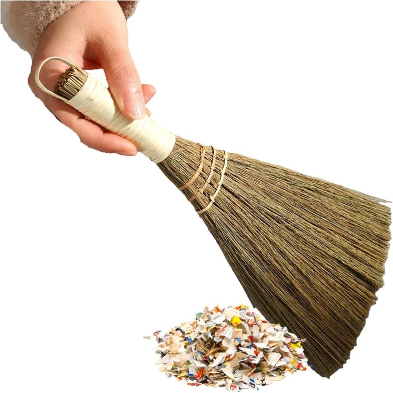 Nimomo Little Broom, Household Manual Straw Braided Small Broom Handmade