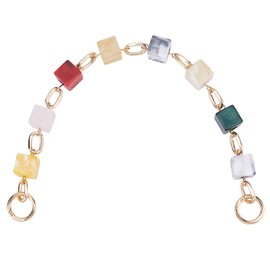 WADORN Colorful Acrylic Purse Chain Strap, 43 cm Resin Handbag Chain Handle Short Bag Curb Chain Replacement Bag Charms Decoration Accessories for Clutch Shoulder Bag Tote, Mixed Color