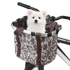 docooler Bicycle Bike Detachable Cycle Front Canvas Basket Carrier Bag Pet Carrier Aluminum Alloy Frame Pet Carrier