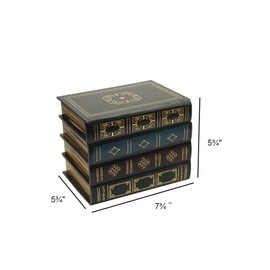 Jwinkumy Decorative Book Boxes, Wooden Vintage Storage Book Box, Antique Classic Decoration Box for Jewelrey or Prop, Gift for Kids & Friends