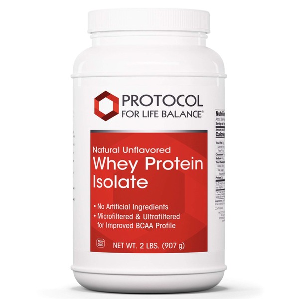Protocol Whey Protein Isolate - Protein Powder - BCAA Amino Acids - Unflavored - 2 Lbs