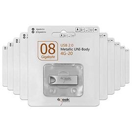 PSA COMPUTO Y PAPELERIA Kit de 10 Piezas de Memorias 8GB 4GEEK USB 2.0 Color: Plata Ideal para Transferencia de Fotos, música y Documentos (con Blister) + Memoria USB Lucky Owl Metalica 2.0.