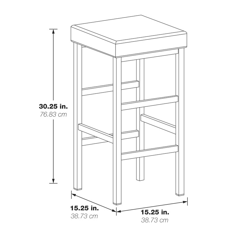 OSP Home Furnishings Backless Stool with Gold Frame, 30-Inch, Camel