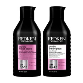 REDKEN - Shampoo 300ml y Acondicionador Redken Acidic Color Gloss 300ml | Shampoo y Acondicionador para protección de color y añadir un brillo intenso | Para cabello teñido
