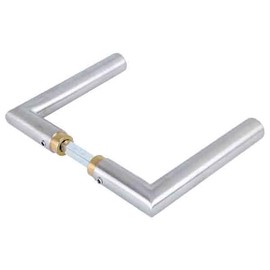 Türdrückerpaar | gerade L-Form | Edelstahl | Drückerlänge 130 mm | Drückerabstand 60 mm