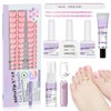 SAVILAND 216-Piece French Set with Tips for Artificial Toenails (Pink,