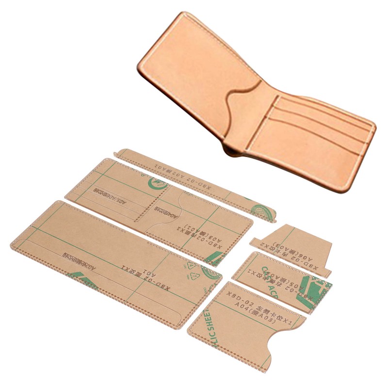 6PCS Acrylic Template DIY Wallet Pattern Handmade Making Mold Craft