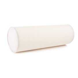 Austin Horn Classics Sunbrella Set of 2 Zippered Neck Bolster Pillow, Made with Plush Velvet, Cylinder Pillows, for Couch & Bed, Decorative Round Throw Pillow, Back & Neck Support (Eggshell)