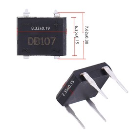 10Pcs DB107 Bridge Rectifier for Household Appliances Industrial Electronic Circuit 1A 1000V ZGQ5-100/4P