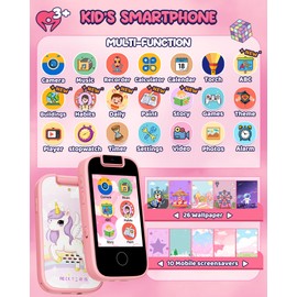 shiningstone Kids Toddler Phone Toys for Girls Age 3-6, MP3 Music Player with Dual Camera, Toys for Girls 3 4 5 6 7 Year Old, Best Christmas Birthday Gifts for Kids (Rose)