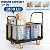 6in1 Foldable Platform Truck Cart with Cage Platform Truck,1800lbs Push