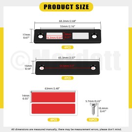 Mardatt 4Set 30Lb Magnetic Door Catch, Stainless Steel Black Cabinet Magnets Door Magnet with Screws for Kitchen Bathroom Cupboard Wardrobe Drawer Latch(2.68” x 0.67”)