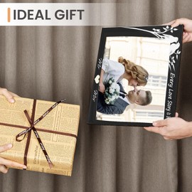 TIMBERDECOR Mr and Mrs Wedding Picture Frame 8x6- - Bridal Shower & Engagement Gifts for Couples & Newlyweds - every love story is beautiful Wooden Photo Frame,Black