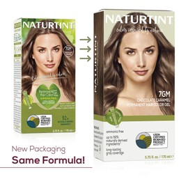 Naturtint 7GM Chocolate Caramel Permanent Hair Color (Pack of 1), Ammonia Free, Vegan, Cruelty Free, up to 100% Gray Coverage, Long Lasting Results (Packaging may vary)