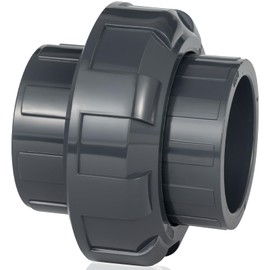 Wacjak 1-1/2 Inch PVC Union Pipe Fitting, High Pressure Schedule 80 PVC-U Slip Socket Adapter, Chemical Resistant for Pool Filters & Drainage Systems