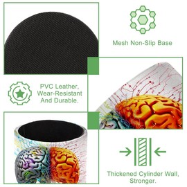 EUYJKMSXC Artistic Brain Pen Holder for Desk, Pencil Holder & Pen Cup, Round Pencil Cup Stand, Makeup Brushes Organizer Case for Women